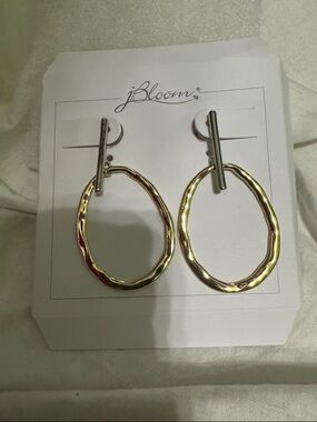 Jbloom Two-Tone Gold Oval Drop Earrings